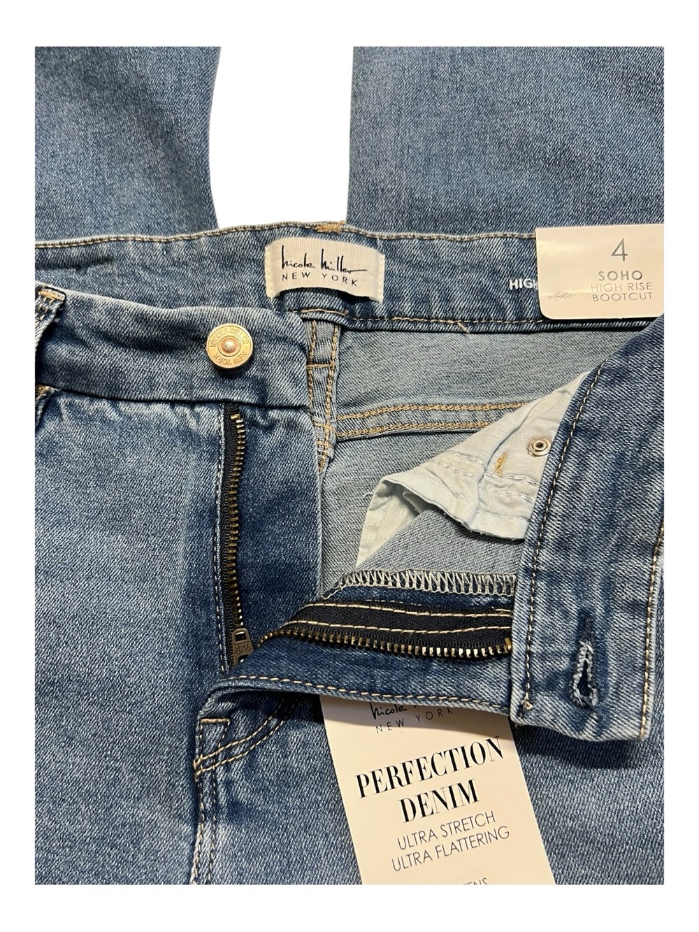 🆕 NWT Nicole Miller NY Soho High Rise Bootcut Jeans | Size 4 - Picture 3 of 11